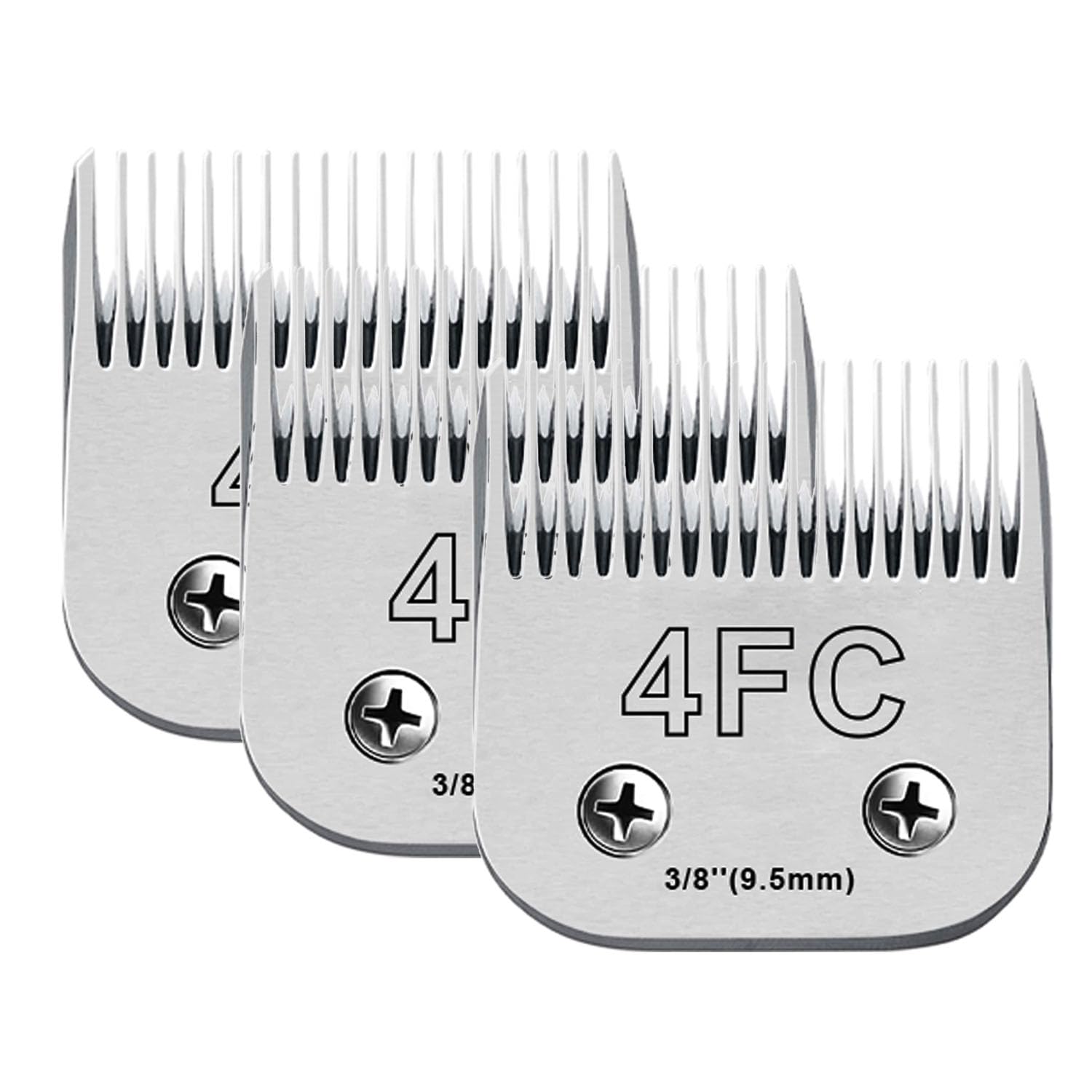 3Pack 4Fc Blades For Dog Grooming Blades Compatible With Andis,Oster A5,Wahl Km10 Dog Clippers,Detachable Dog Clipper Blade For 