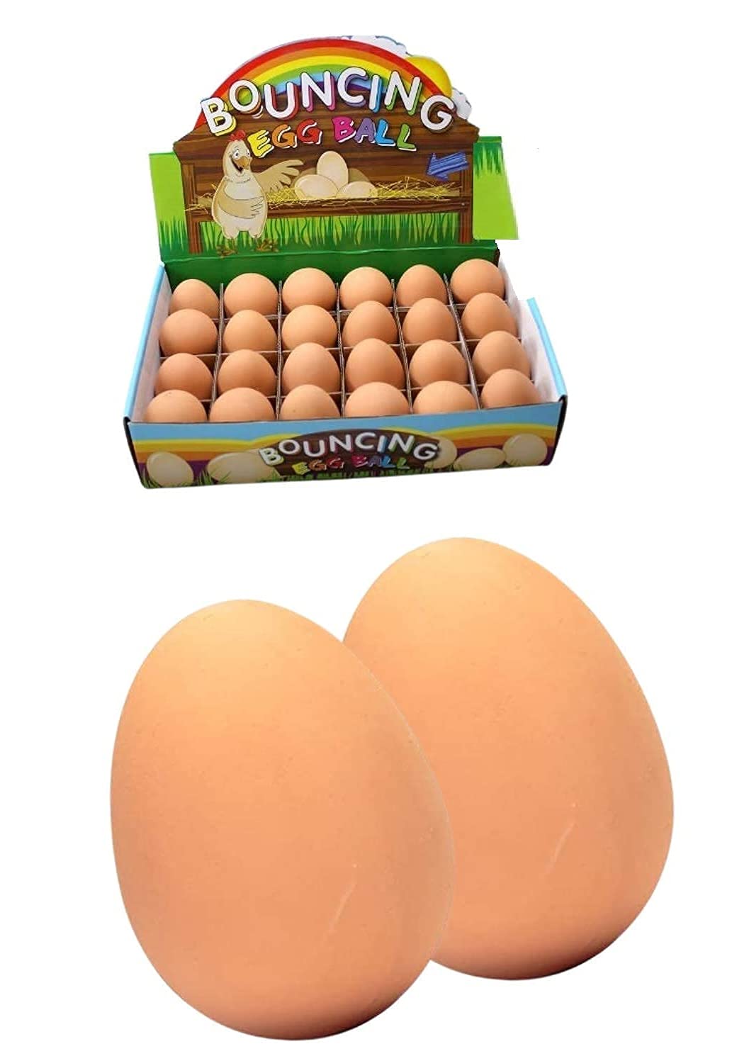 Woofy NonToxic Playing Chewing Fetching Rubber Bouncing Egg Ball Toy For Puppies & Cat (Set Of 2)