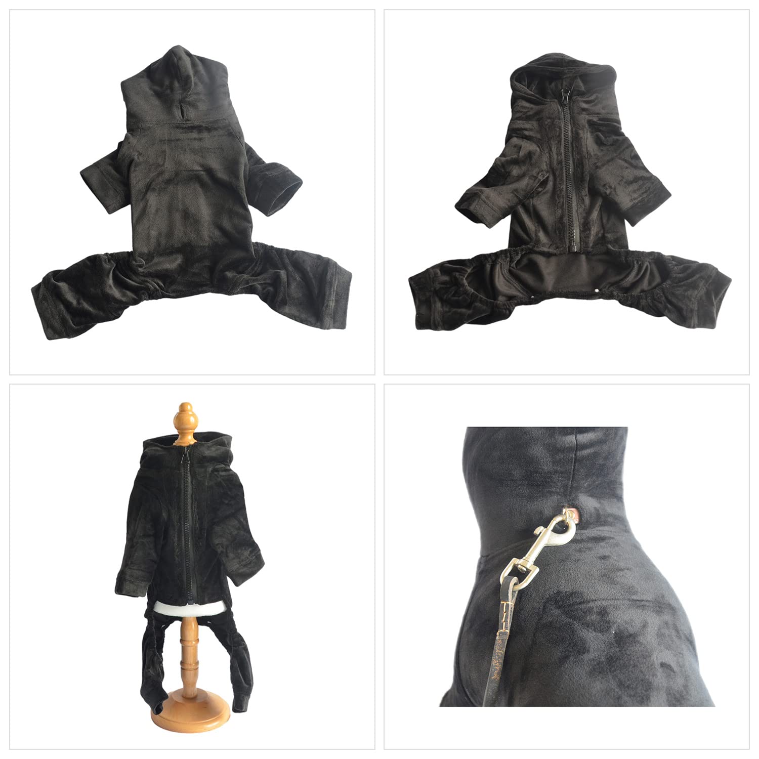 Dog Pajamas Pet Jumpsuits Pjs For All Seasons, Velvet Dog Hoodies 4 Legs Four Feet Dog Onesies Stylish Pjs Puppy Costume Cotton