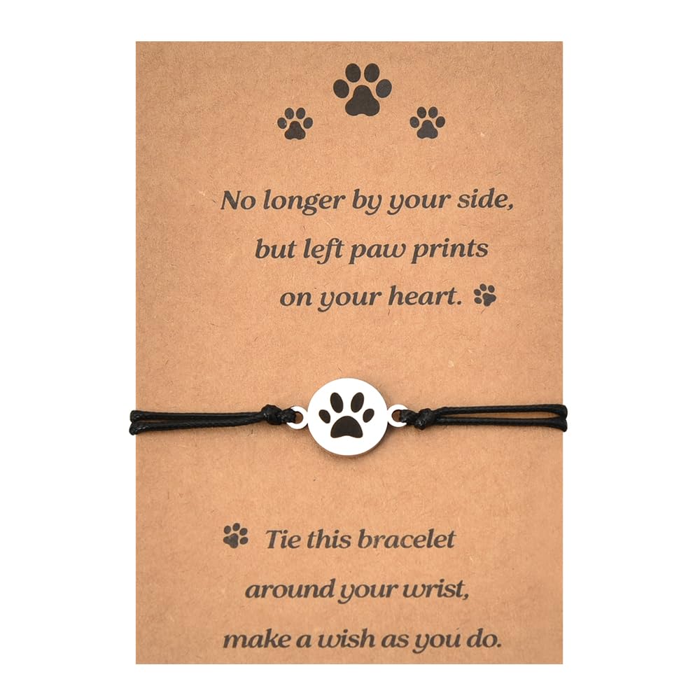 Xiyantiji Pet Memorial Gifts for Dogs Paw Print Bracelet for Dog Owner Pet Lover Remembrance Gifts for Loss of Dog Sympathy Brac