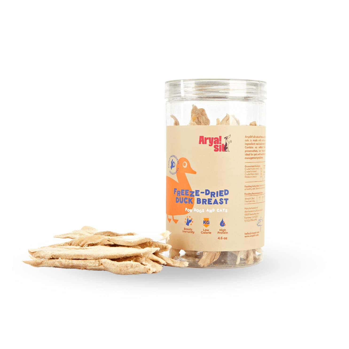 Arya Sit! - Freeze-Dried Single Ingredient Dog Treats (Duck Breast)
