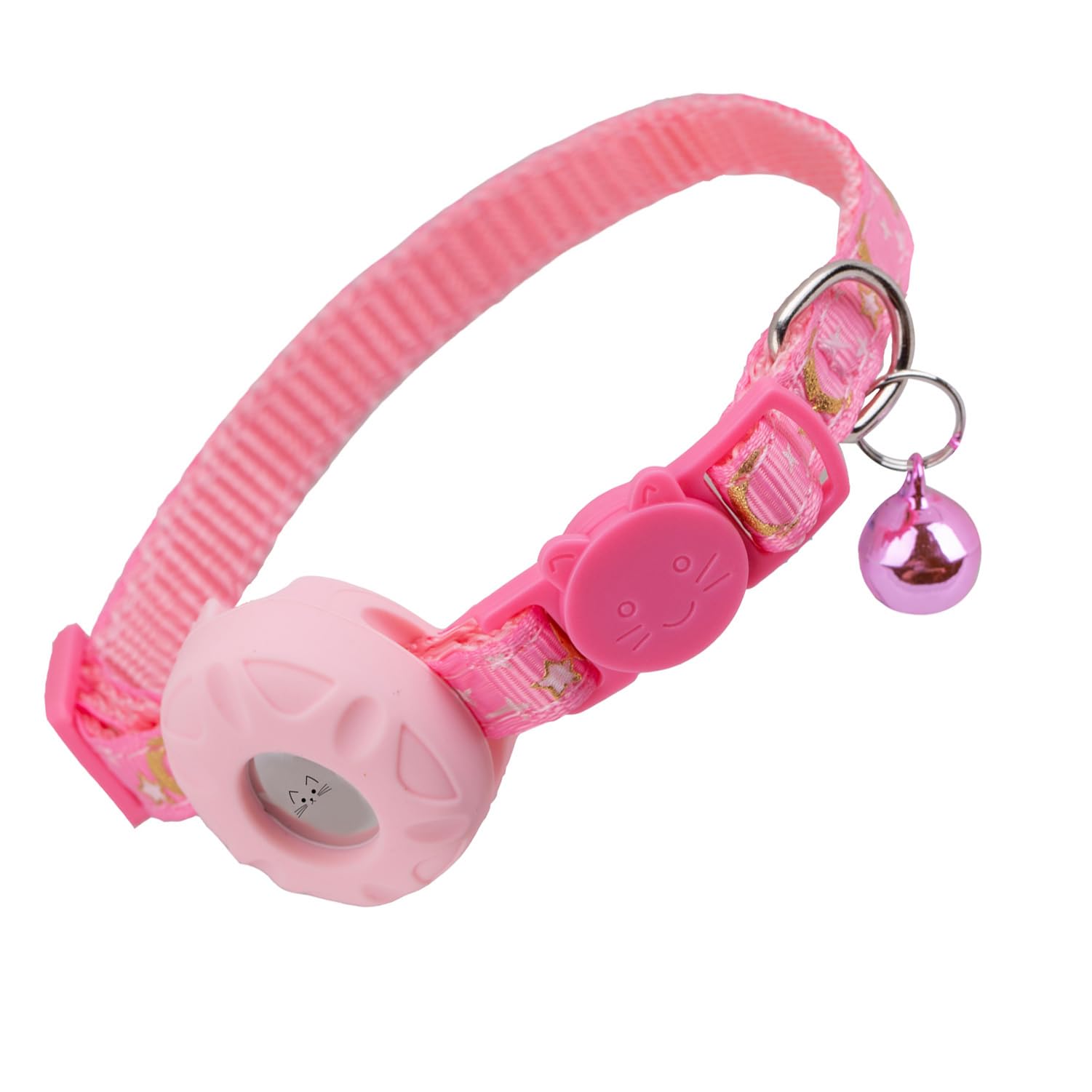 Breakaway Cat Collar With Airtag Holder, Safety Kitten Collar With Apple Airtag Holder,Cute Gps Cat Collar With Bell, Lightweigh