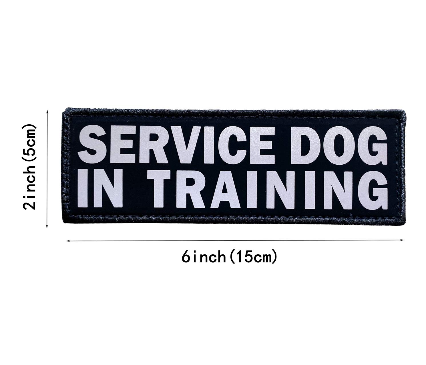 Jujupups Black Reflective Dog Patches 2 Pack - Service Dog, In Training, Do Not Pet - Tags With Hook And Loop Patches For Vests