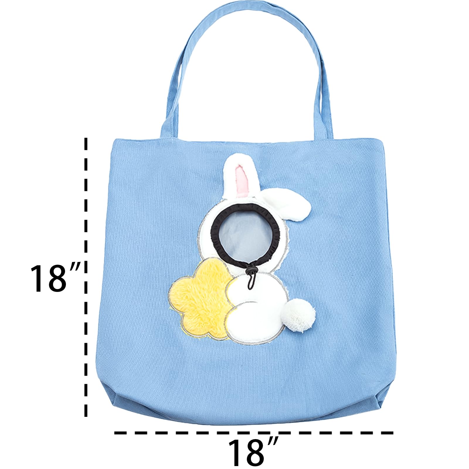 Pet Canvas Shoulder Carrying Bag, Cute Rabbit Shaped Cat Carrier, L Size Portable Kitten & Puppy Tote, Comfort Carriers For Smal