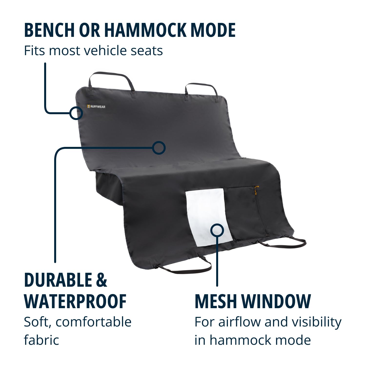 Ruffwear, Dirtbag Seat Cover, Dog Car Seat Cover, Basalt Gray