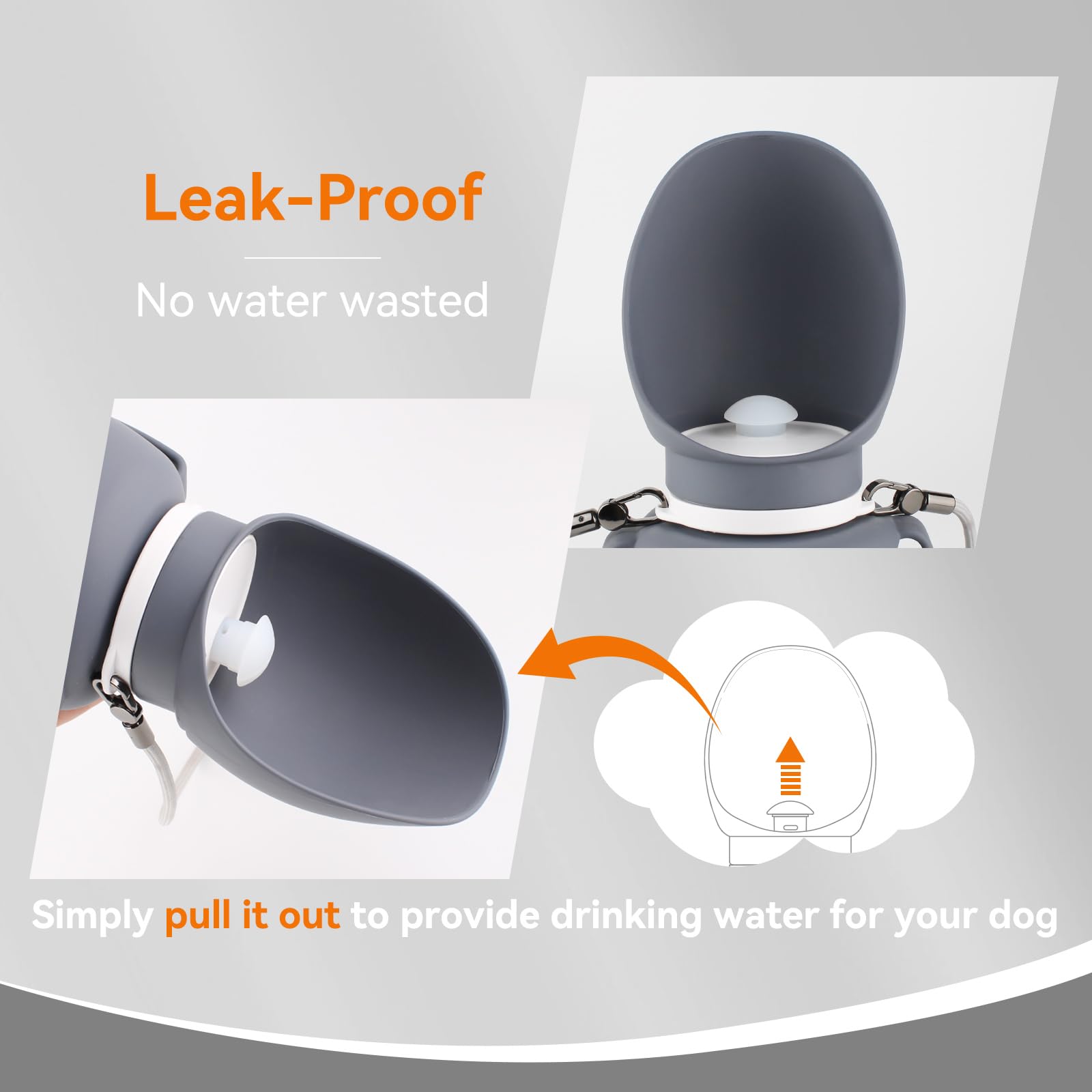 Enjoying Dog Water Bottle Portable 800Ml, Leakproof Dog Travel Water Bottle, 2-In-1 Foldable Pet Dispenser, Bpa Free, For Walkin