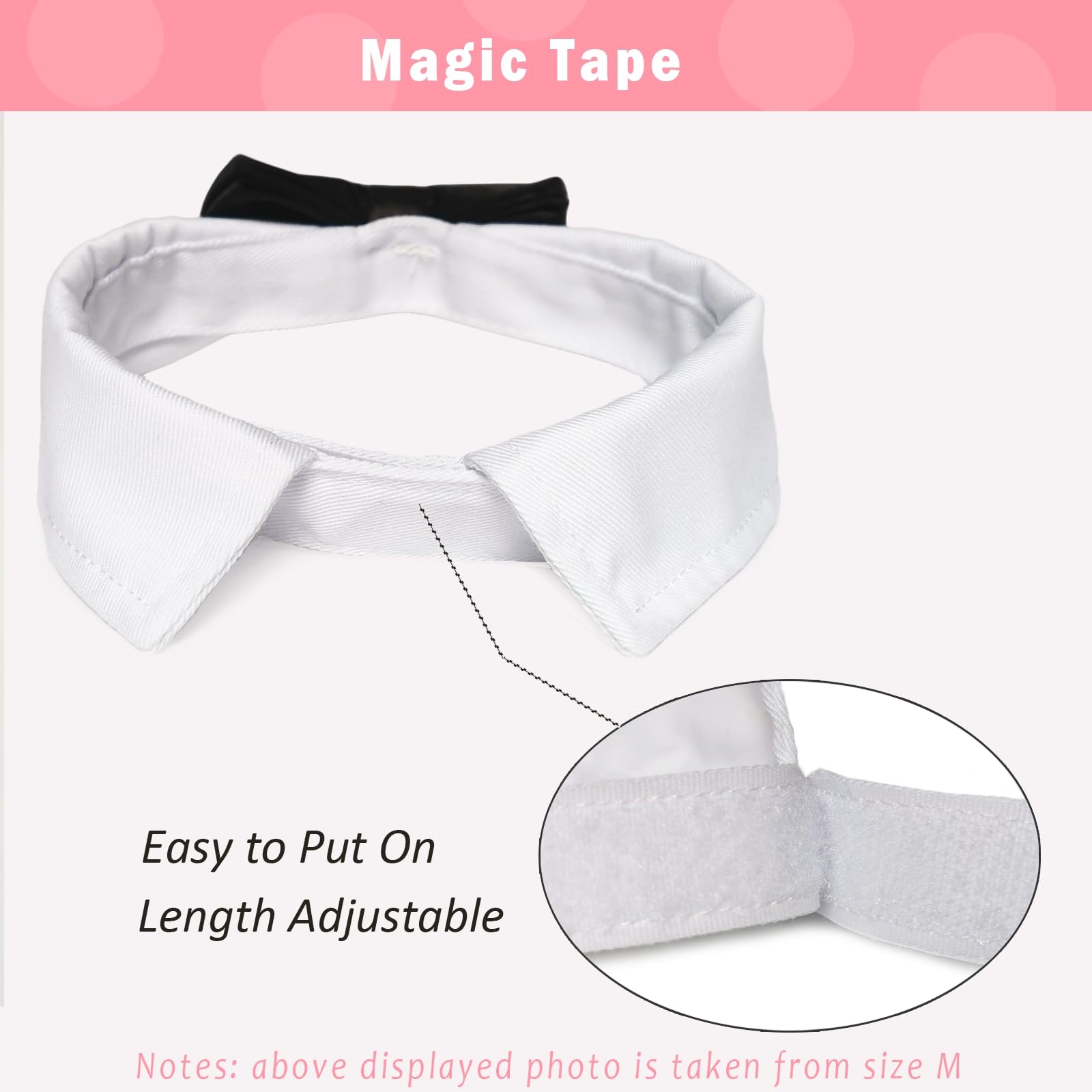 Koolmox Extra Large Dog Tuxedo Collar & Bow Tie Set, Adjustable 22.8'' Black Tux for Cats & Dogs, Wedding Attire & Grooming Costumes