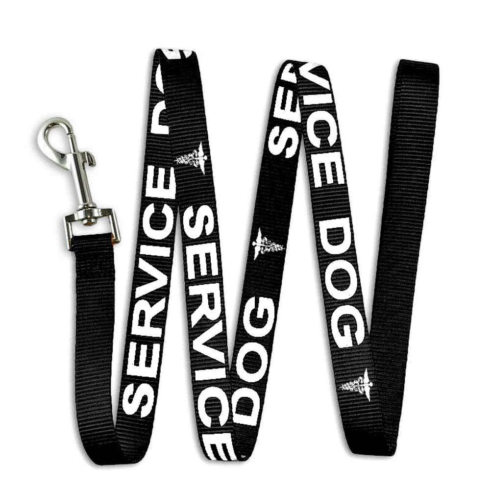 Service Dog Leash - Includes Five Federal Law Handout Cards - Use With Or Without A Service Dog Vest