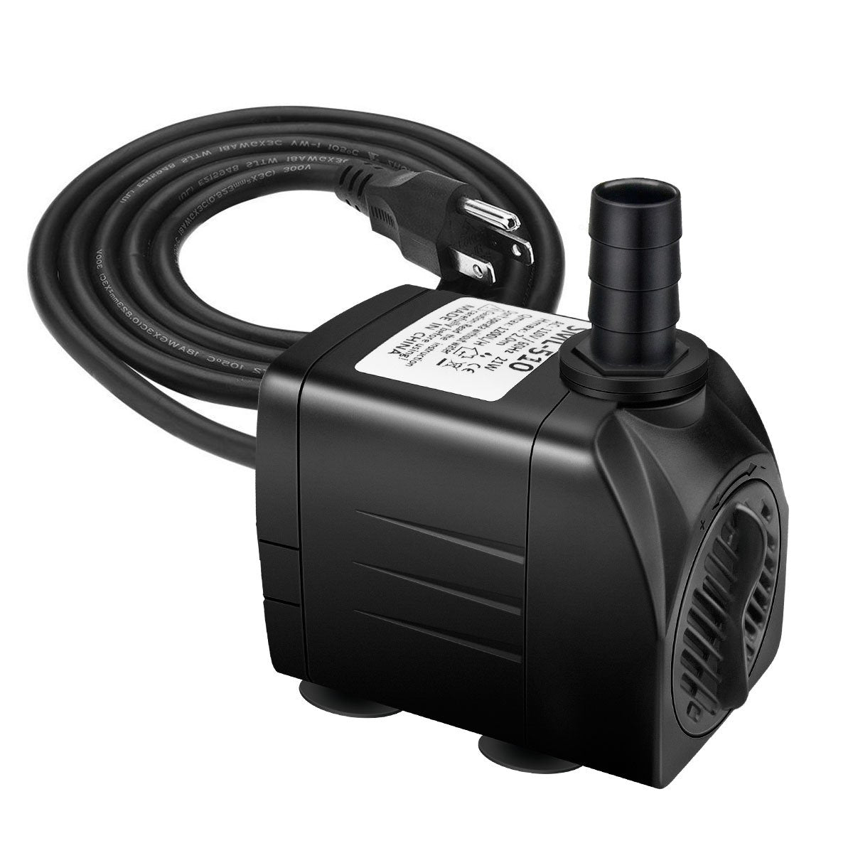 Jhua Water Fountain Pump 300Gph (1100L/H, 21W) Submersible Water Pump, Ultra Quiet Fountain Pumps Submersible Outdoor With 5.9Ft Power Cord, 3 Nozzles For Aquarium, Tank, Pond, Statuary, Hydroponics