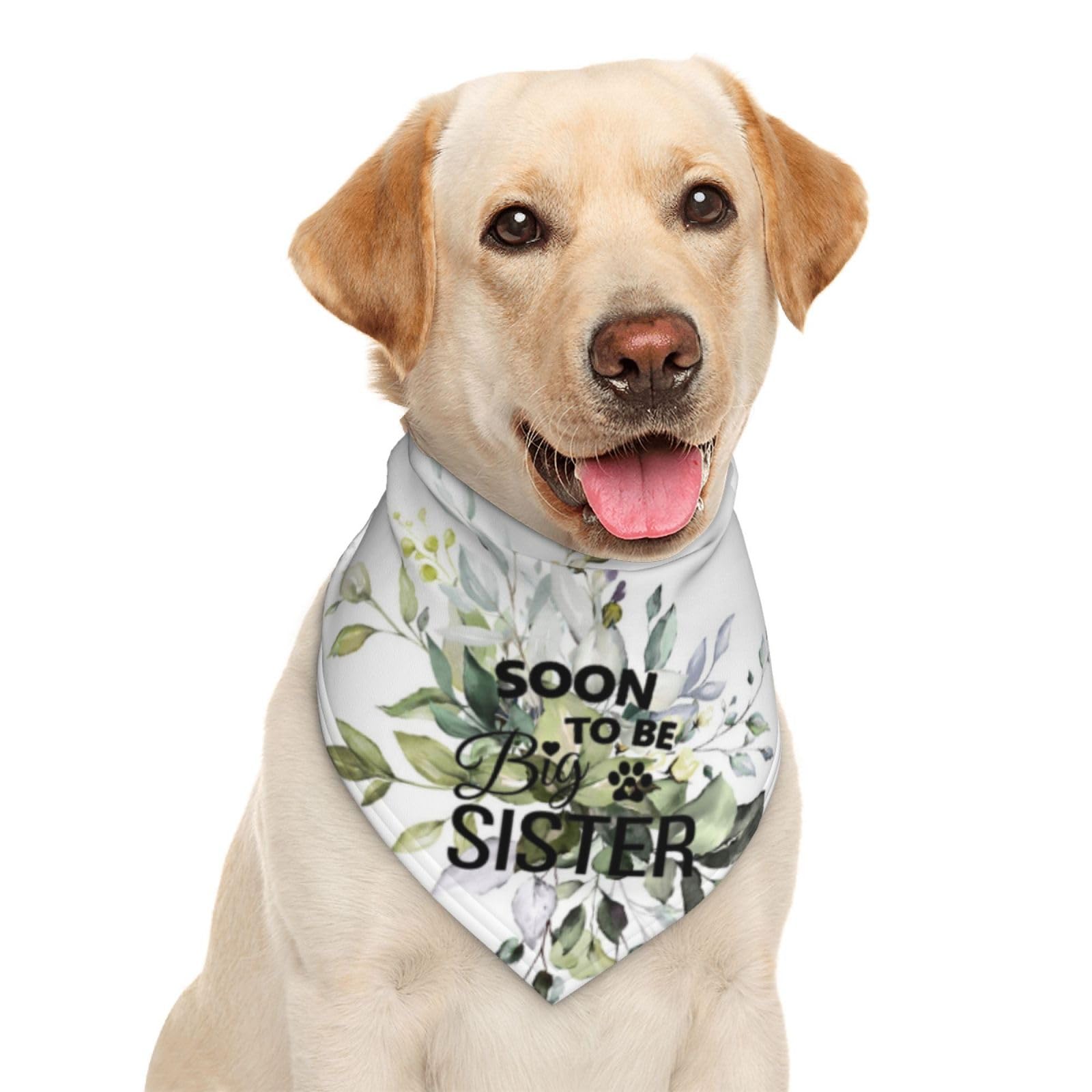 Soon To Be Big Sister Dog Bandana Scarf Triangle Bibs Pet Accessories Cat Kerchief