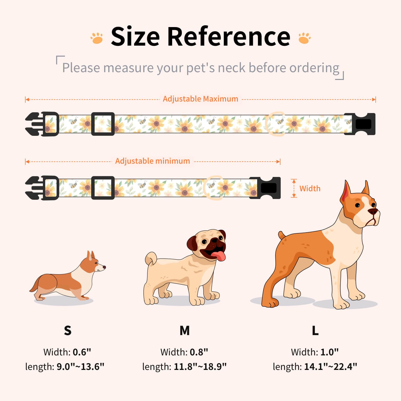 Jelwuion Cotton Dog Collar,Adjustable Cute Puppy Collar With Moon Patterned Design For Small Medium Large Dogs,Soft And Fancy Pe