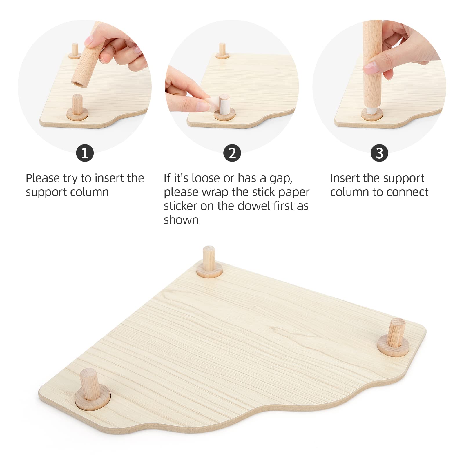 Niteangel Hamster Play Wooden Platform For Dwarf Syrian Hamsters Gerbils Mice Degus Or Other Small Pets (Triangle - 5.9'' Height, Burlywood)