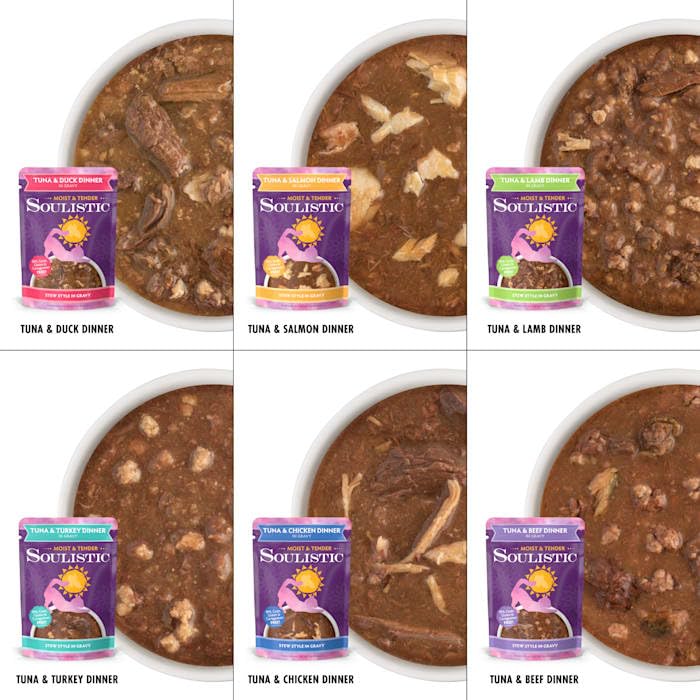Soulistic Moist & Tender Variety Pack Wet Cat Food, 3 oz., Count of 8, 24 OZ