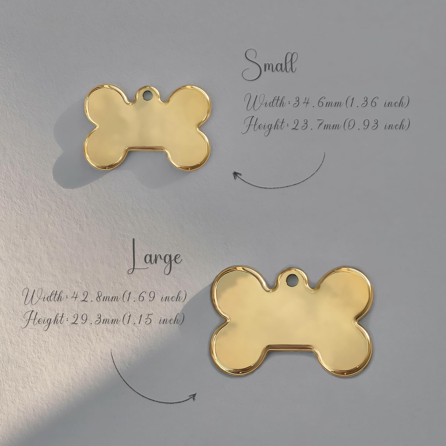 Meow The Woof Flower Crown Pattern Art Design - Customizable Bone Cats Dogs Id Tags - Stainless Steel Deep Engraving