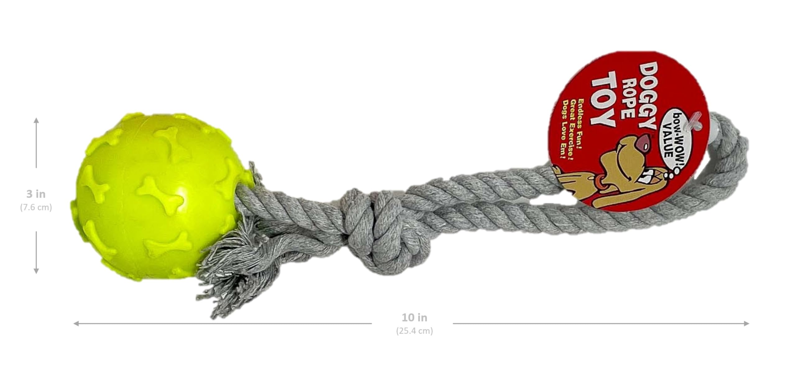 Health & Outdoors Rope Chew Toy, 2 Pack, Dog Chew Toy, Tough Rope With Ball Active Play (Colors May Vary)