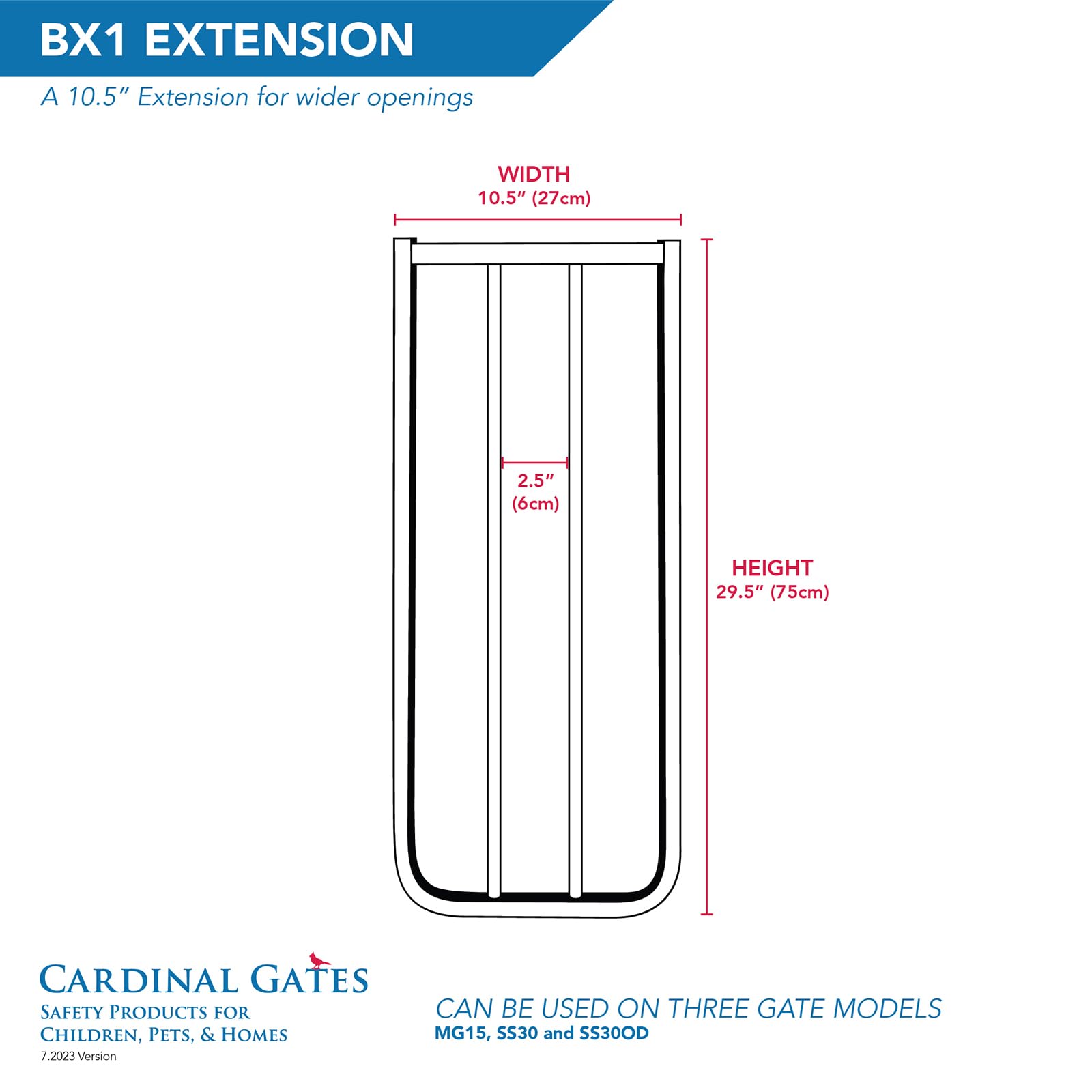 Cardinal Pet Gates 10.5-Inch Extension, Black