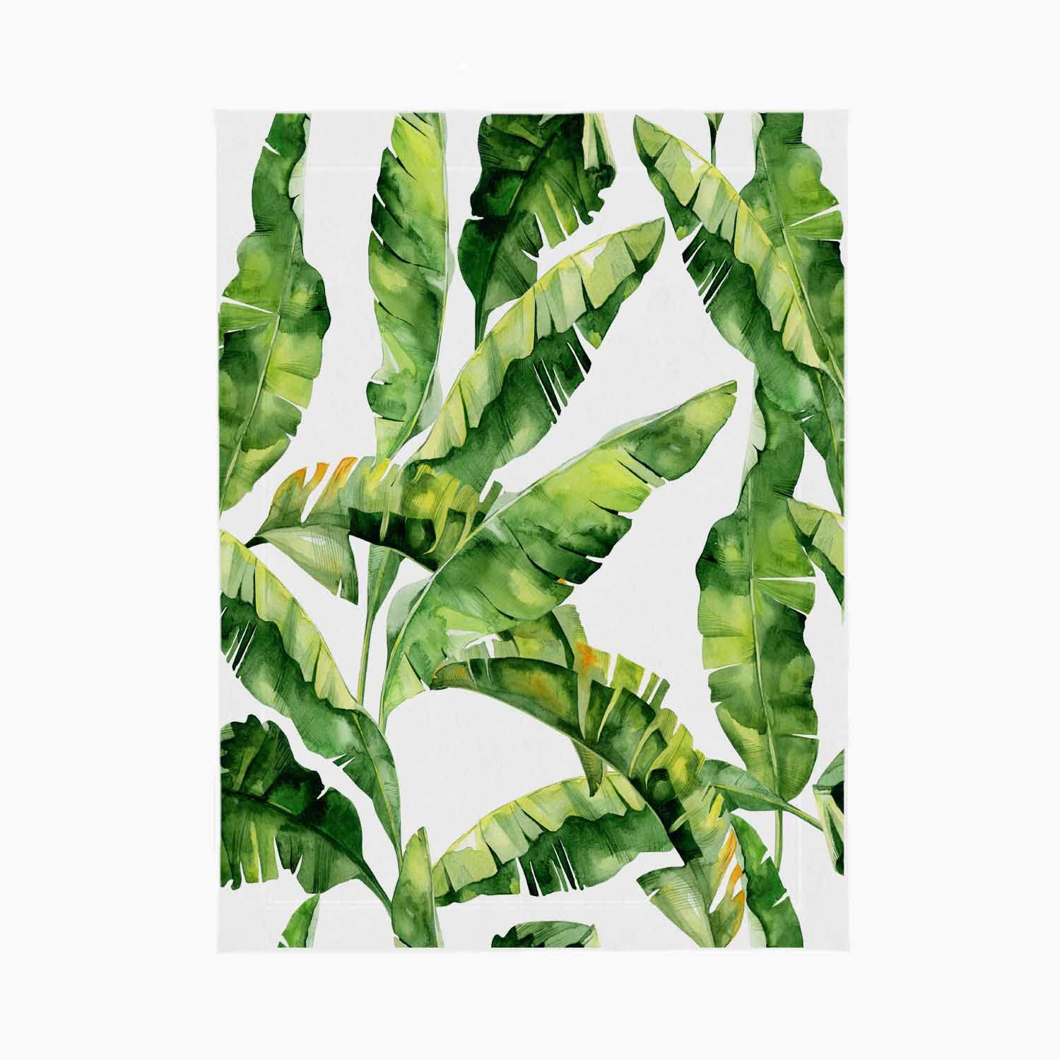 Beabes Leaves Pet Blanket Tropical Banana Palm Jungle Summer Plant Botanical Green Puppy Cat Dog Blanket for Indoor Outdoor 24 X