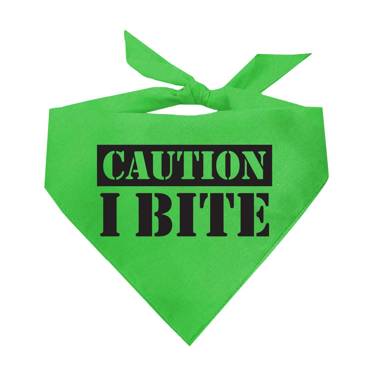 Caution I Bite Dog Bandana (Lime Green, Os 836)
