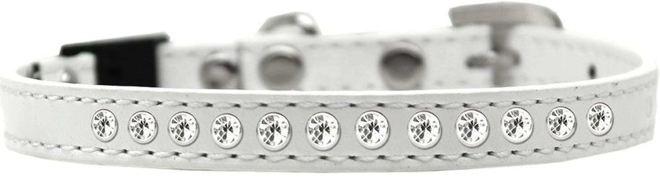 Breakaway Cat Collar, &quot;Clear Jewel&quot; White 10
