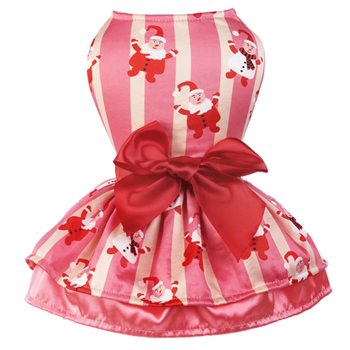 Otunrues Dog Christmas Dress Santa Costume With Bowtie Holiday Party Outfit Lightweight Clothes For Small Medium Dogs Cats S