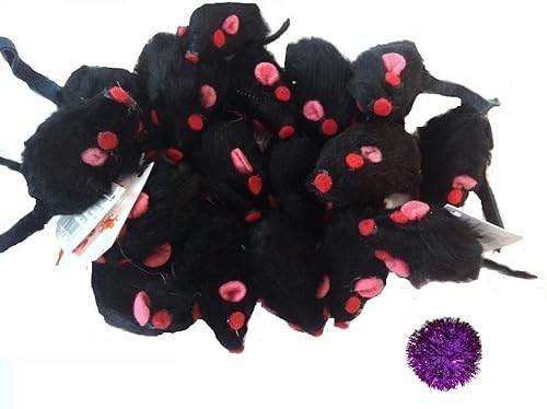 10 Realistic Black Mice Cat Toys With Real Rabbit Fur Cat Toys