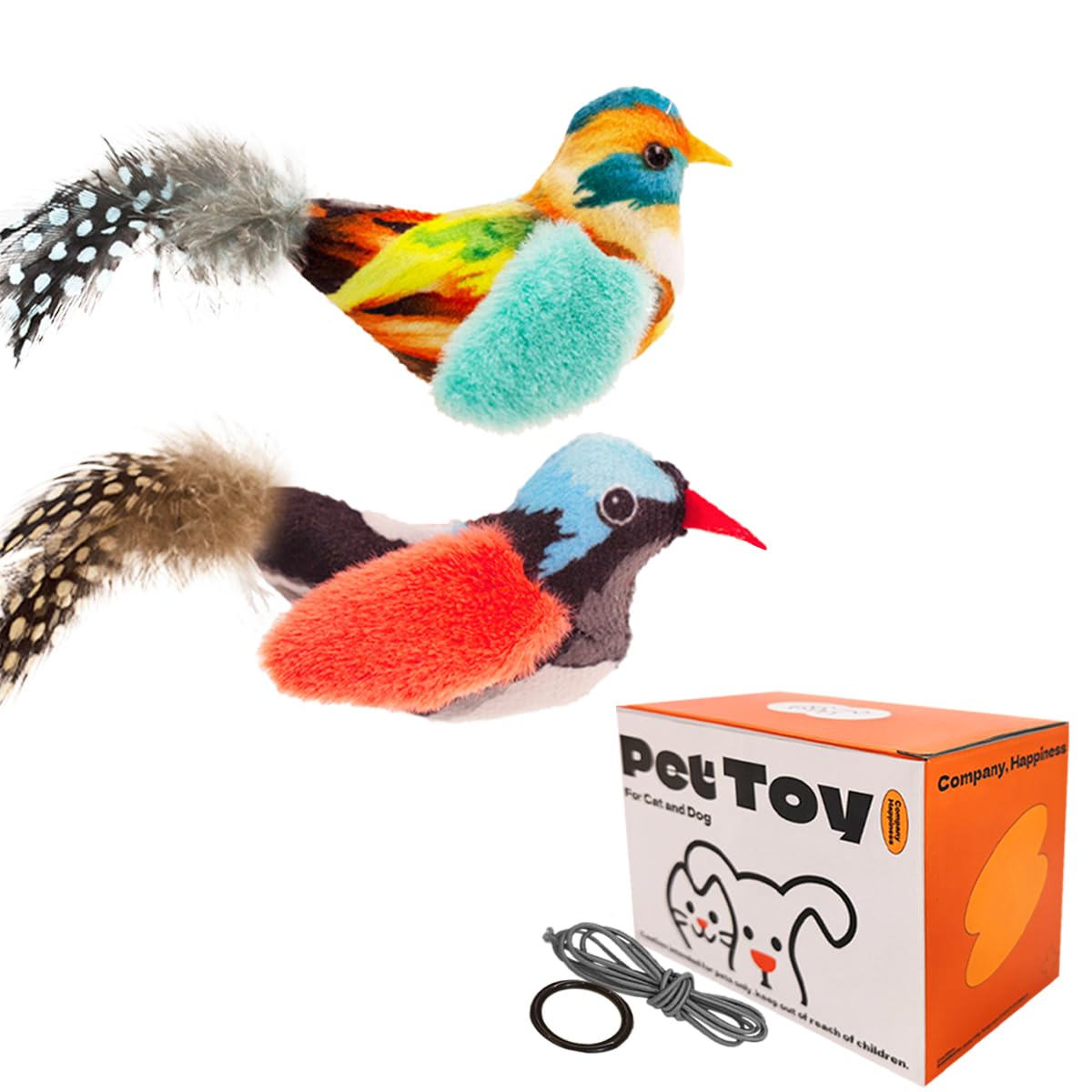 Ipawspace Catnip Cat Toys Boredom Reliever With Lifelike Chirp Sound - Interactive Feather Cat Toys (2 Pack)
