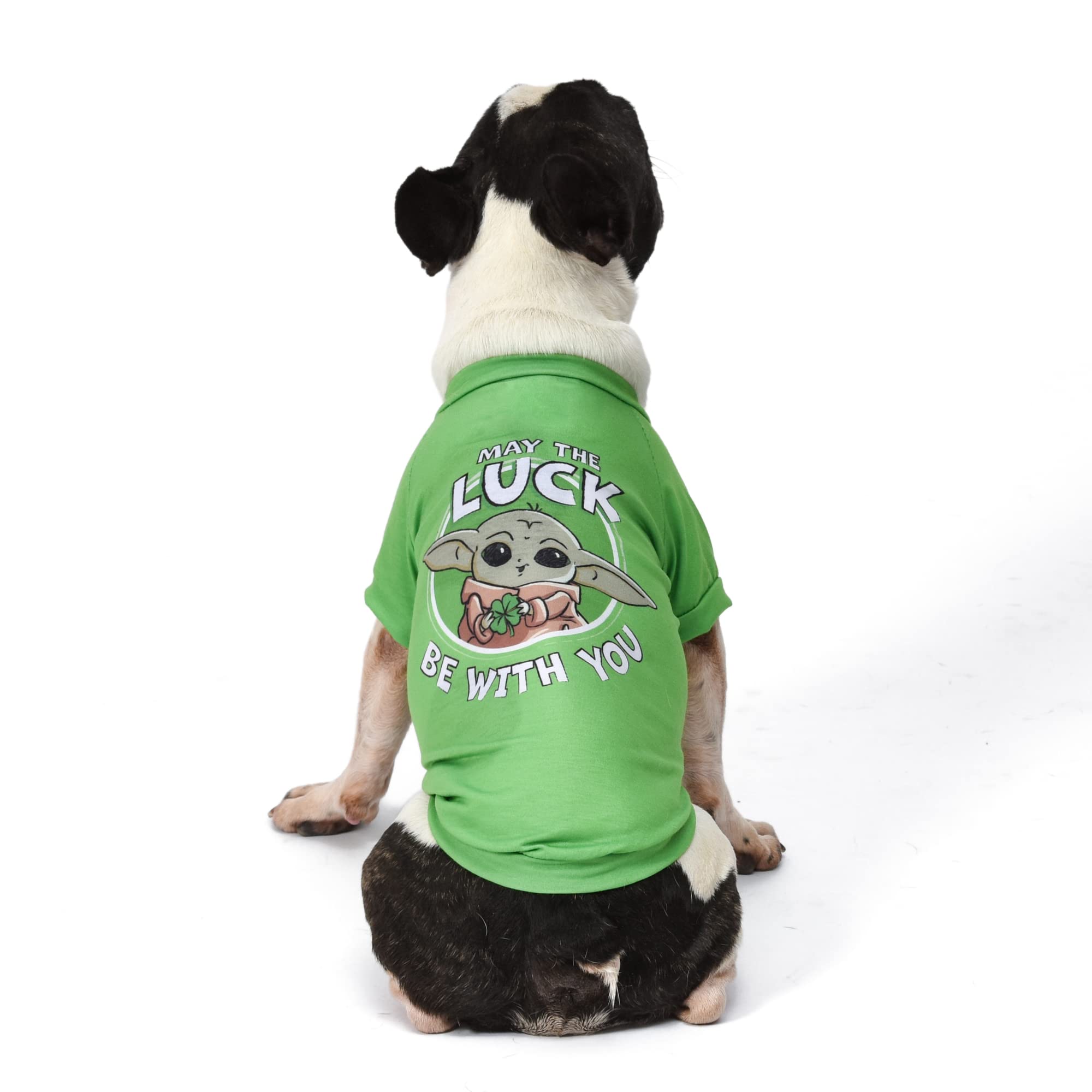 Star Wars For Pets Grogu May The Luck Be With You Dog Tee For St. Patrick’S Day | Size Large | Star Wars Dog Clothing And Apparel, Cute Dog Clothes, Green (Ff20332)