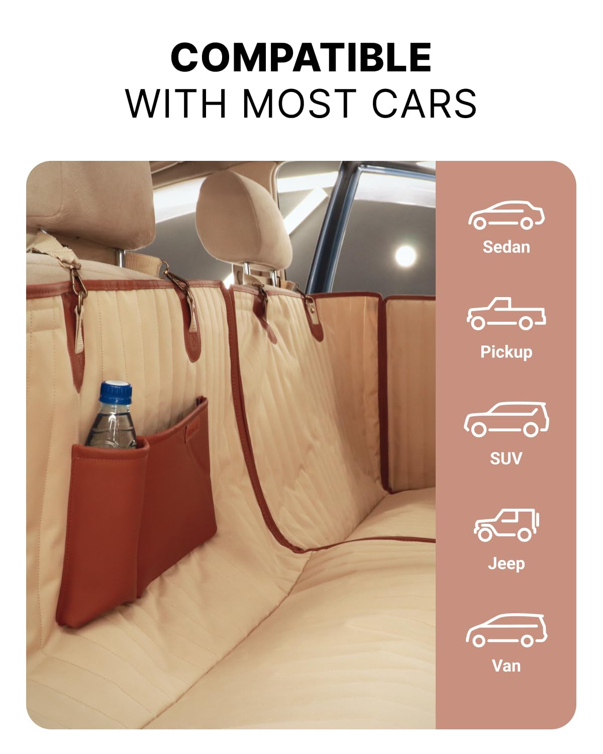 Owleys Back Seat Extender For Dogs Premium Dog Hammock For Car | Back Seat Pet Cover For Dogs | Dog Covers For Cars Back Seat (B