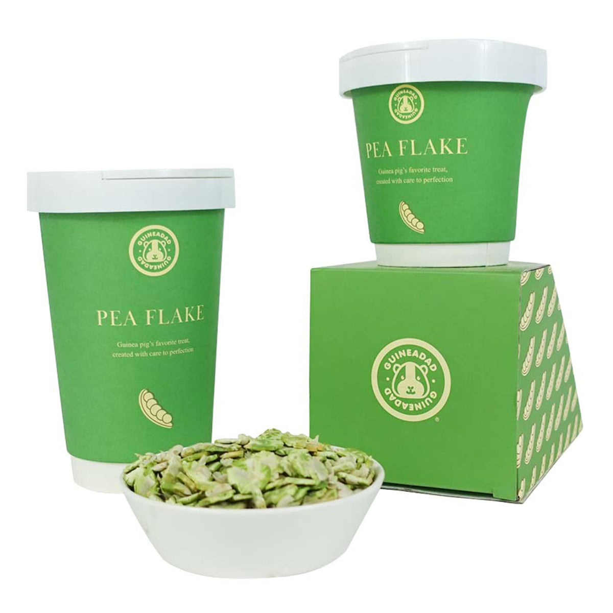 GuineaDad Pea Flakes for Guinea Pigs - Premium Guinea Pig Food & Treats - Natural Pea Flakes for Small Pets - 1 x 6.2 oz Pack - 
