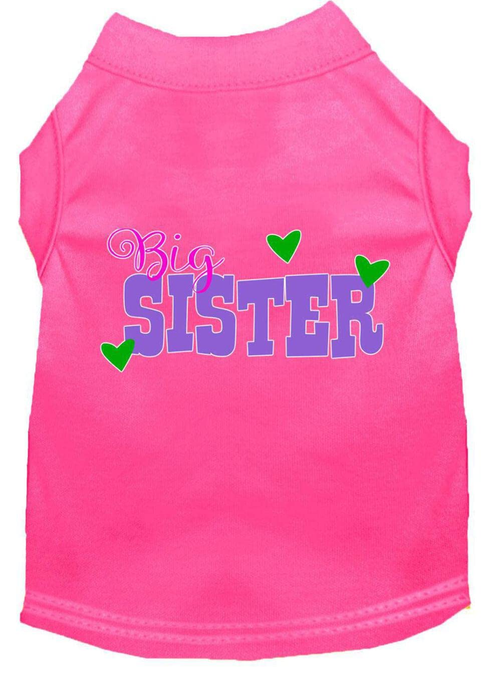 Pet Dog & Cat Shirt Screen Printed, "Big Sister" Baby Blue MD (6-10 lbs.)