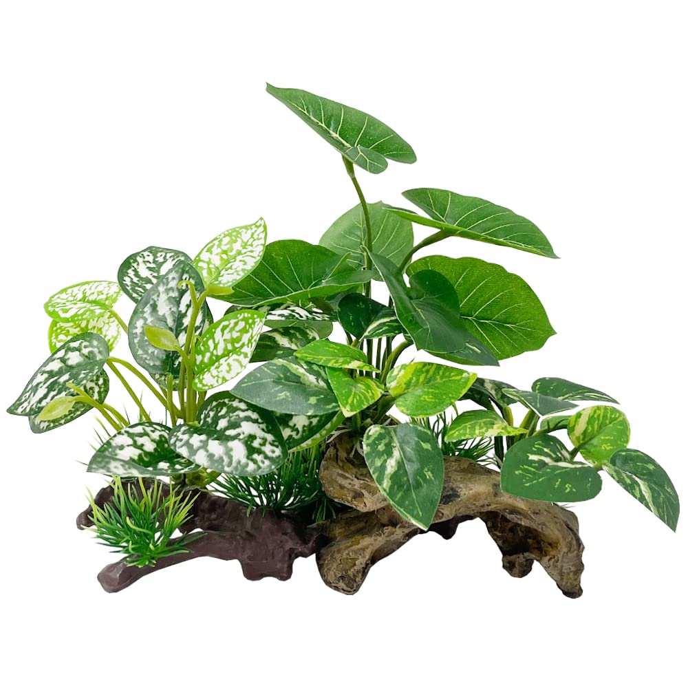 Smoothedo-Pets Fish Tank Decoration Aquarium Decoration 3 Pieces Ornament Betta Silk Leaf Cushion Hammock Artificial Driftwood C