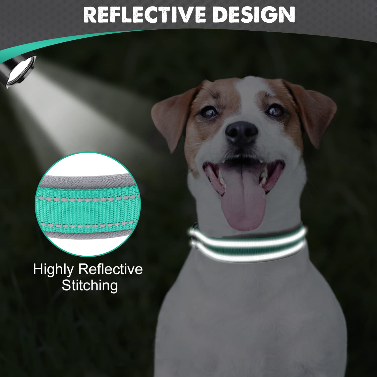 Joytale Dog Collar For Small Dogs, Neoprene Padded And Adjustable, Reflective Wide Heavy Duty Pet Collars With Durable Metal Bel