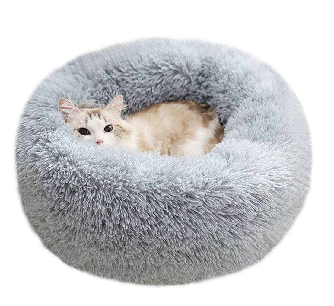 Bodiseint Modern Soft Plush Round Pet Bed For Cats Or Small Dogs, Mini Medium Sized Dog Cat Bed Self Warming Autumn Winter Indoo