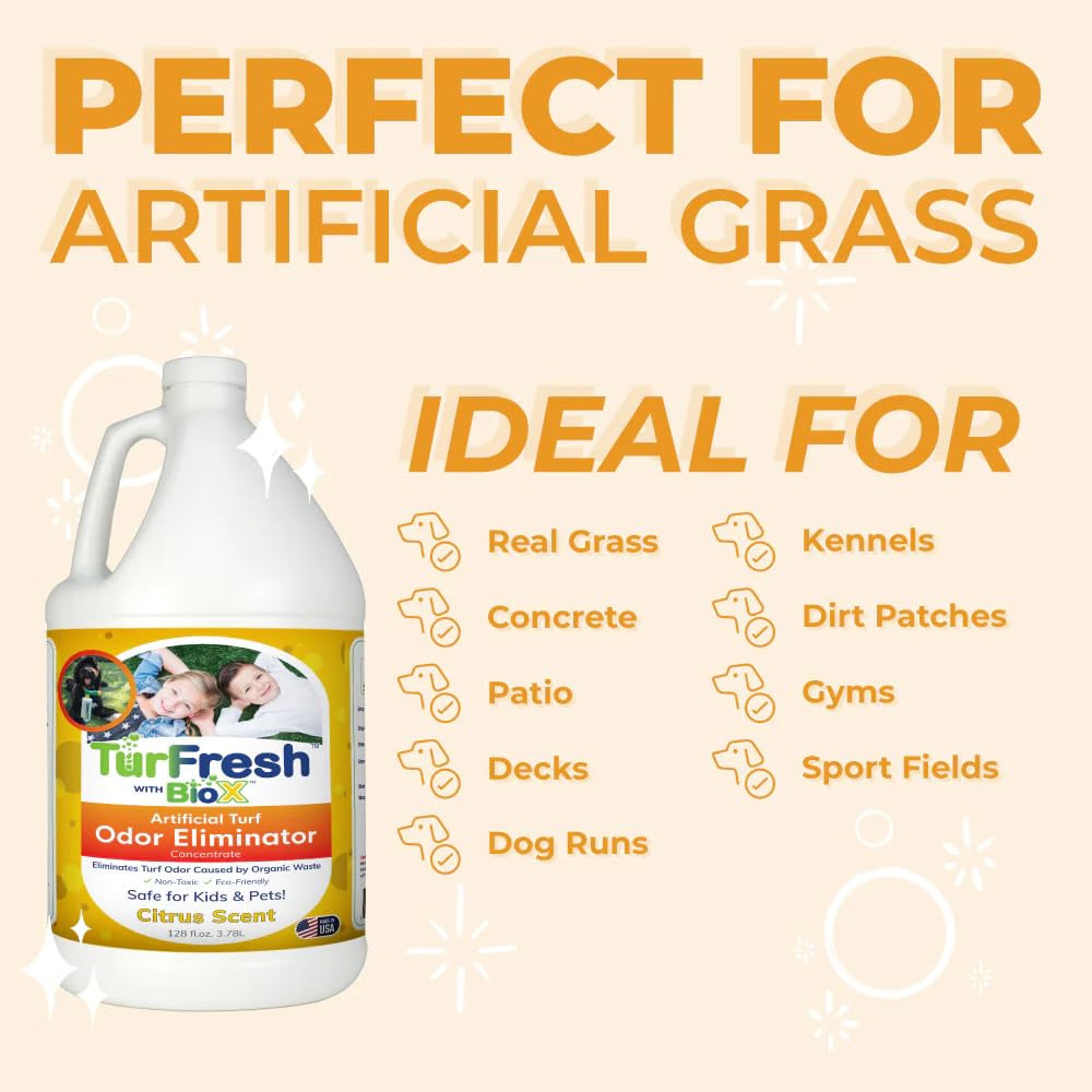 Turfresh With Biox Artificial Turf Odor Eliminator Concentrate 1 Gallon -Citrus