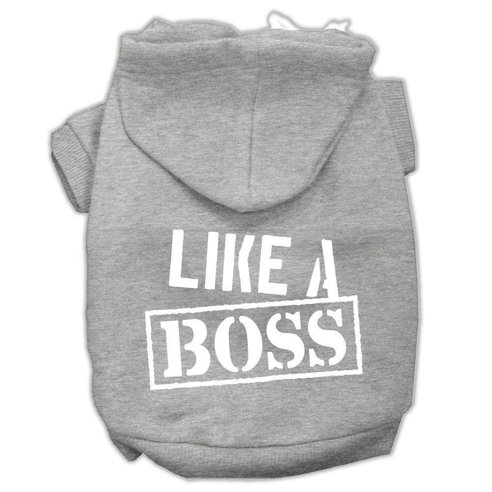 Pet, Dog & Cat Hoodie Screen Printed, 'Like A Boss' Baby Blue Xl (14-20 Lbs.)