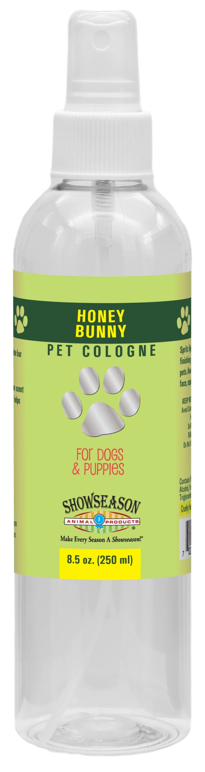 Showseason Honey Bunny Pet Cologne 8.5 Oz For Dogs | Long-Lasting Odor Eliminator | Cruelty-Free | Paraben-Free | Biodegradable 