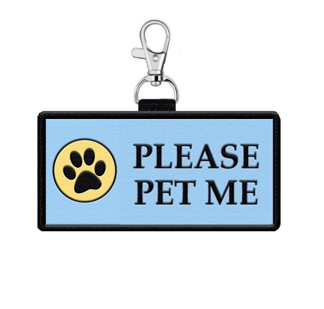 Please Pet Me Id Patch Tag - Clips To Service Dog Vest, Therapy Dog Vest, Harness, Collar, Leash, Or Carrier