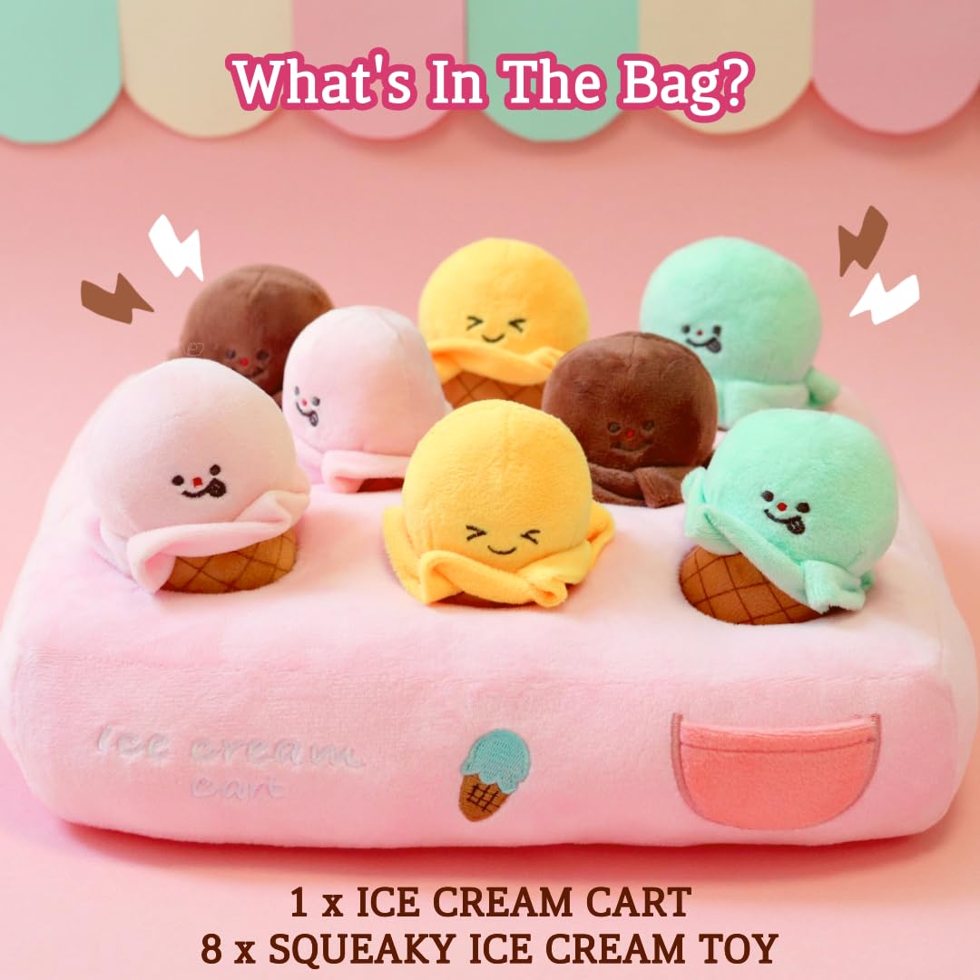 Gosuny Toys Enrichment Dog Puzzle Toy, Snuffle Mat For Puppies, Pink Dog Toys For Small Dogs, Interactive Small Dog Toys, Ice Cr