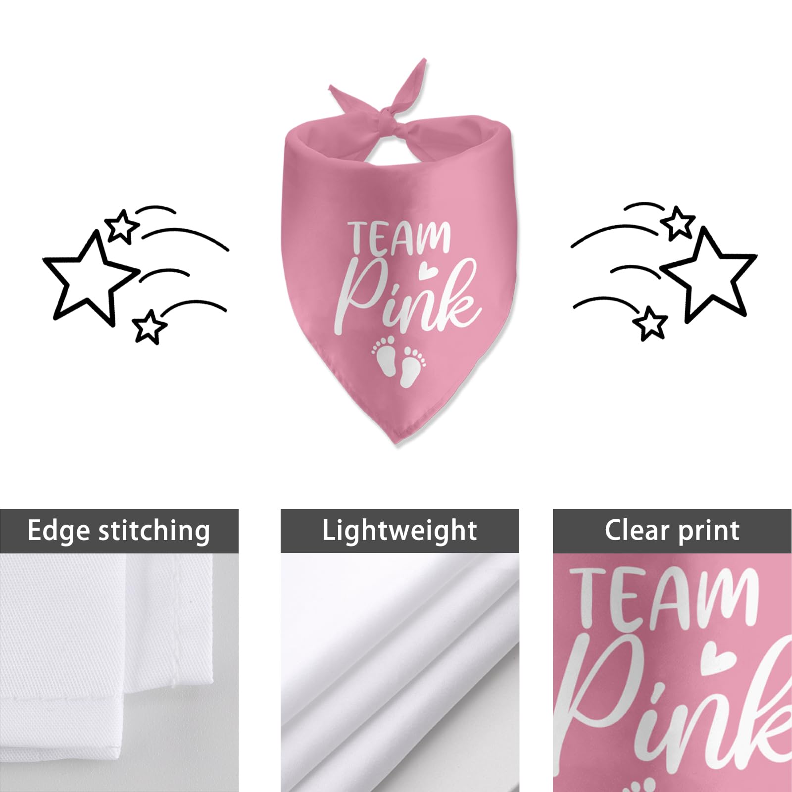 Lmaurrizt Team Pink Dog Bandana Gender Reveal Baby Announcement Dog Bandana Pregnancy Announcement Pet Scarf Pet Accessories For