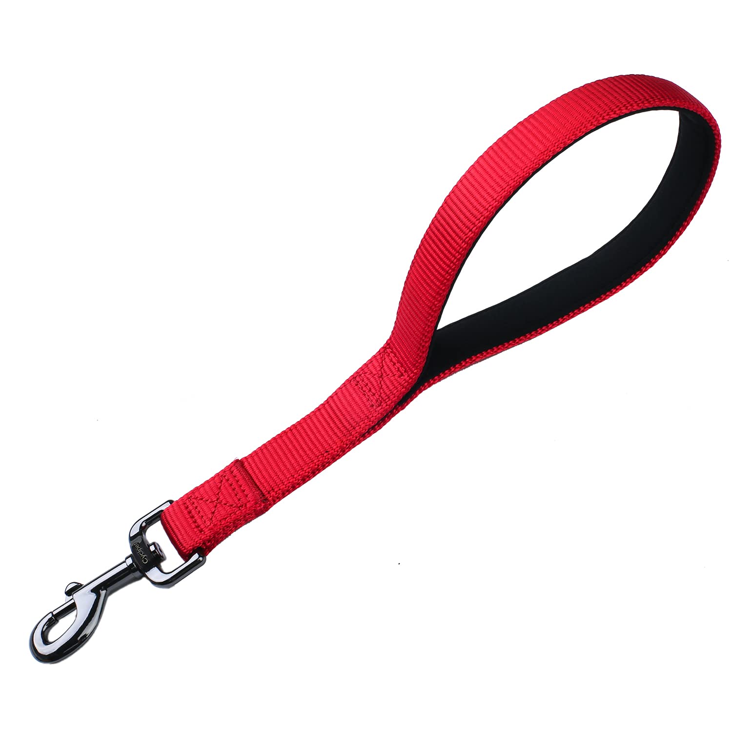 Cyclpet New 12 Inches Nylon Short Leash Dog And Comfort Padded Handle (12 Inches, Chili Pepper)