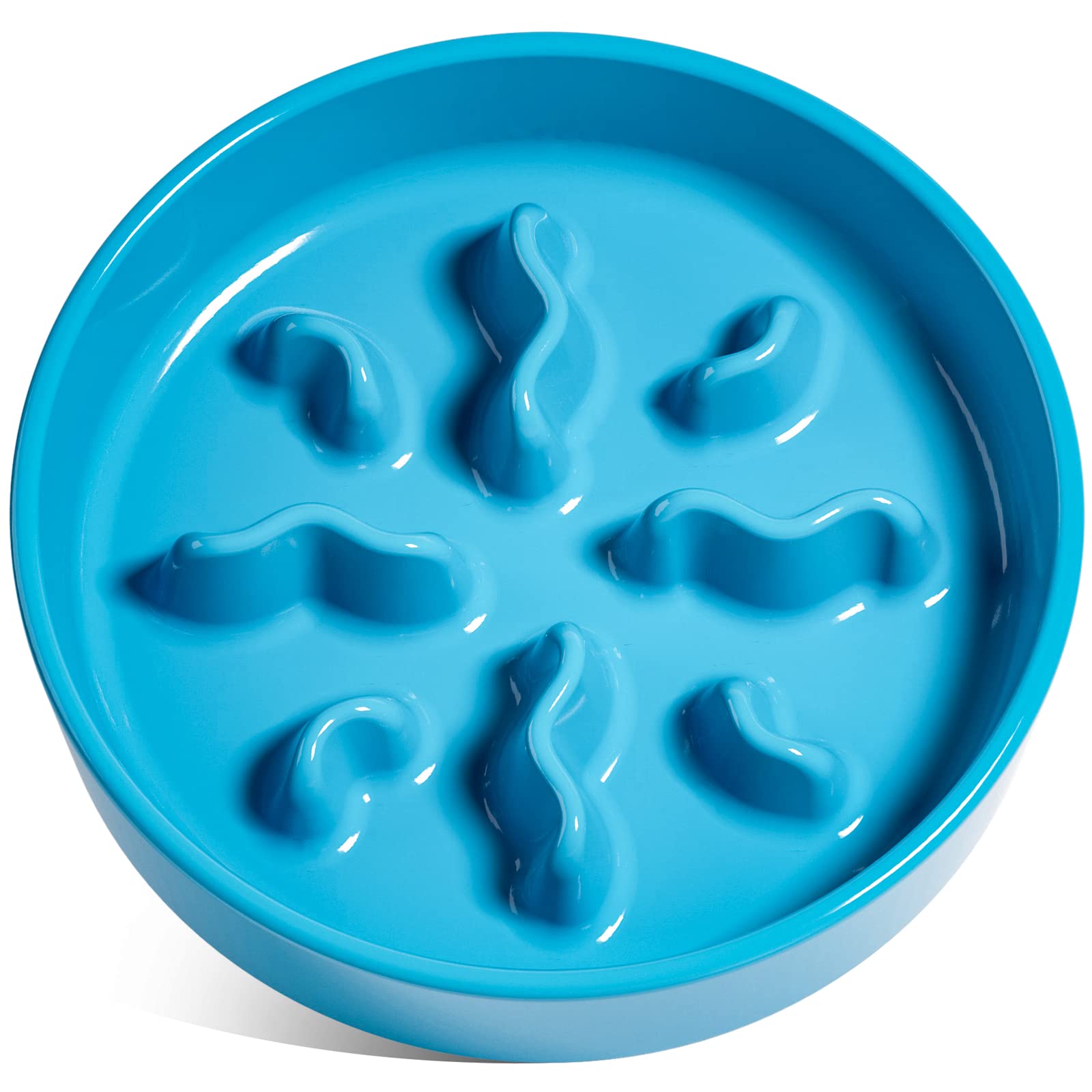 Ceramic Slow Feeder Dog Bowls Small Breed, 0.5 Cups Dog Food Dish for Fast Eaters, Puzzle Bowl for Small Dogs and Cats, 5.5 Inch