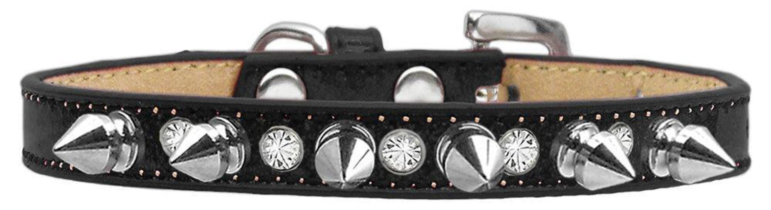 Dog, Puppy and Pet Ice Cream Collar, Crystal & Silver Spikes Blue 10