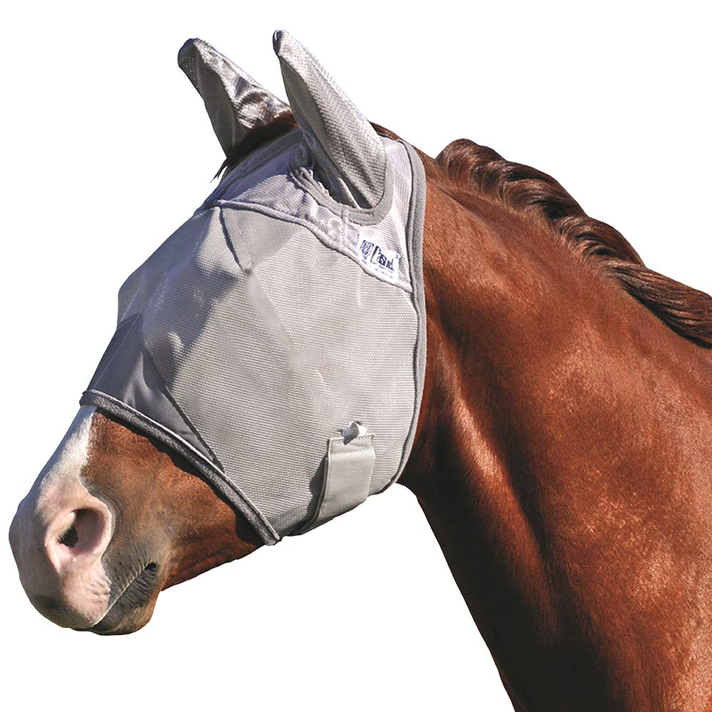Cashel Crusader Horse Fly Mask With Ears, Grey, Draft