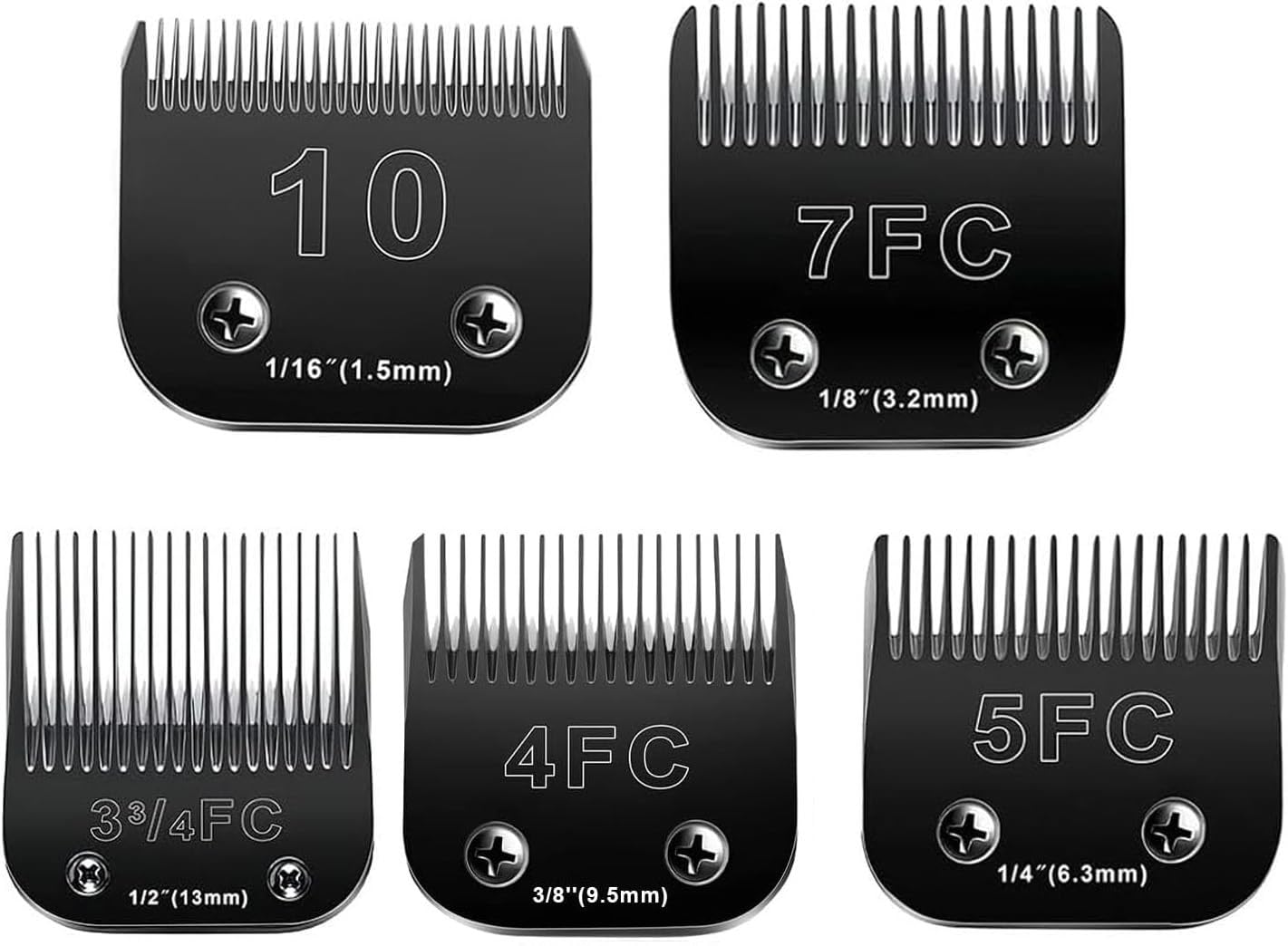 10 Blades Dog Grooming Blades Compatible with Andis/Oster A5/Wahl KM-10 Series Dog Clippers,Detachable Clipper Replacement Blade