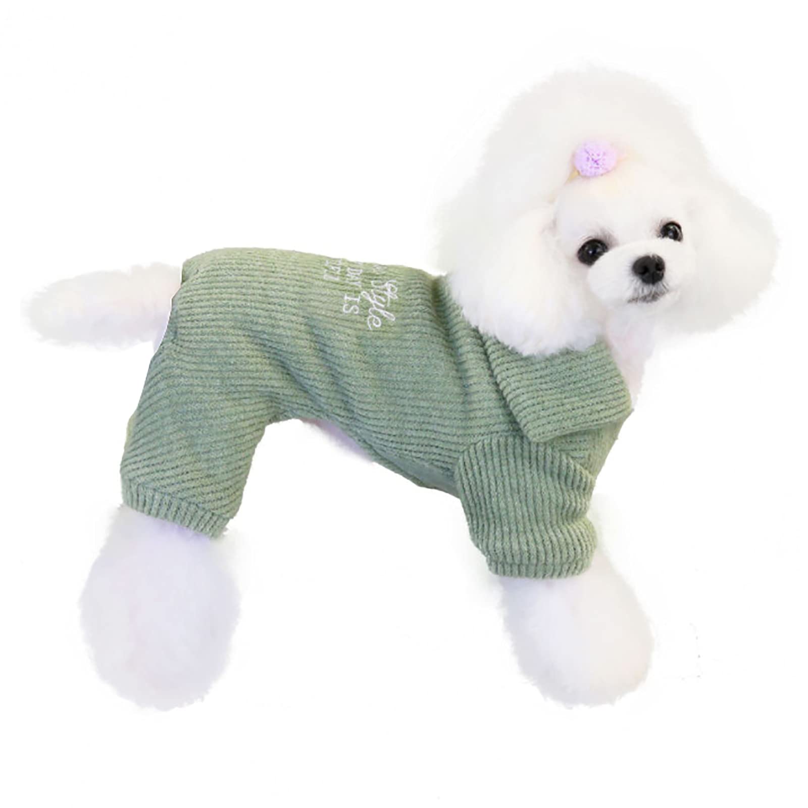 Green Xxl Fleece Dog Sweater - Warm Winter Jumpsuit For Small & Medium Dogs & Cats