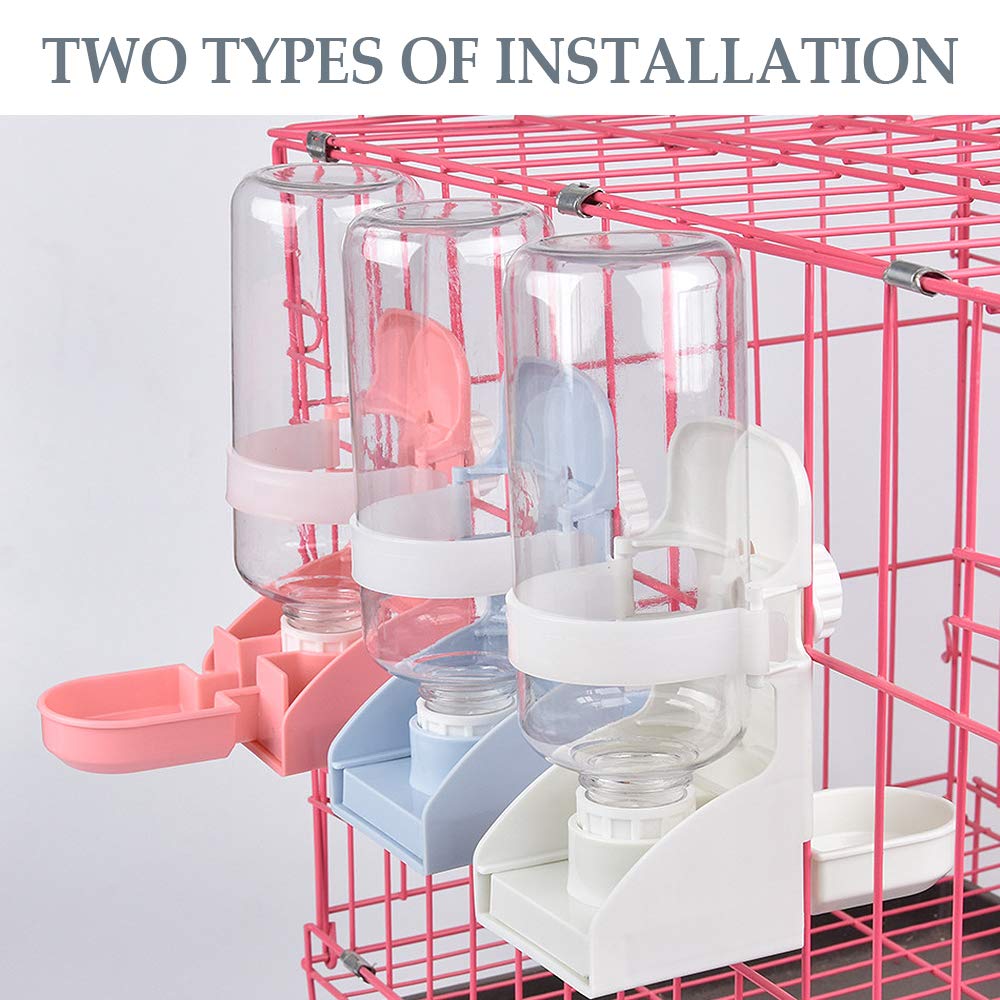 Kathson Rabbit Water Bottle, 17Oz Hanging Water Fountain Automatic Dispenser No Leak Waterfeeder For Bunny Chinchilla Guinea Pig