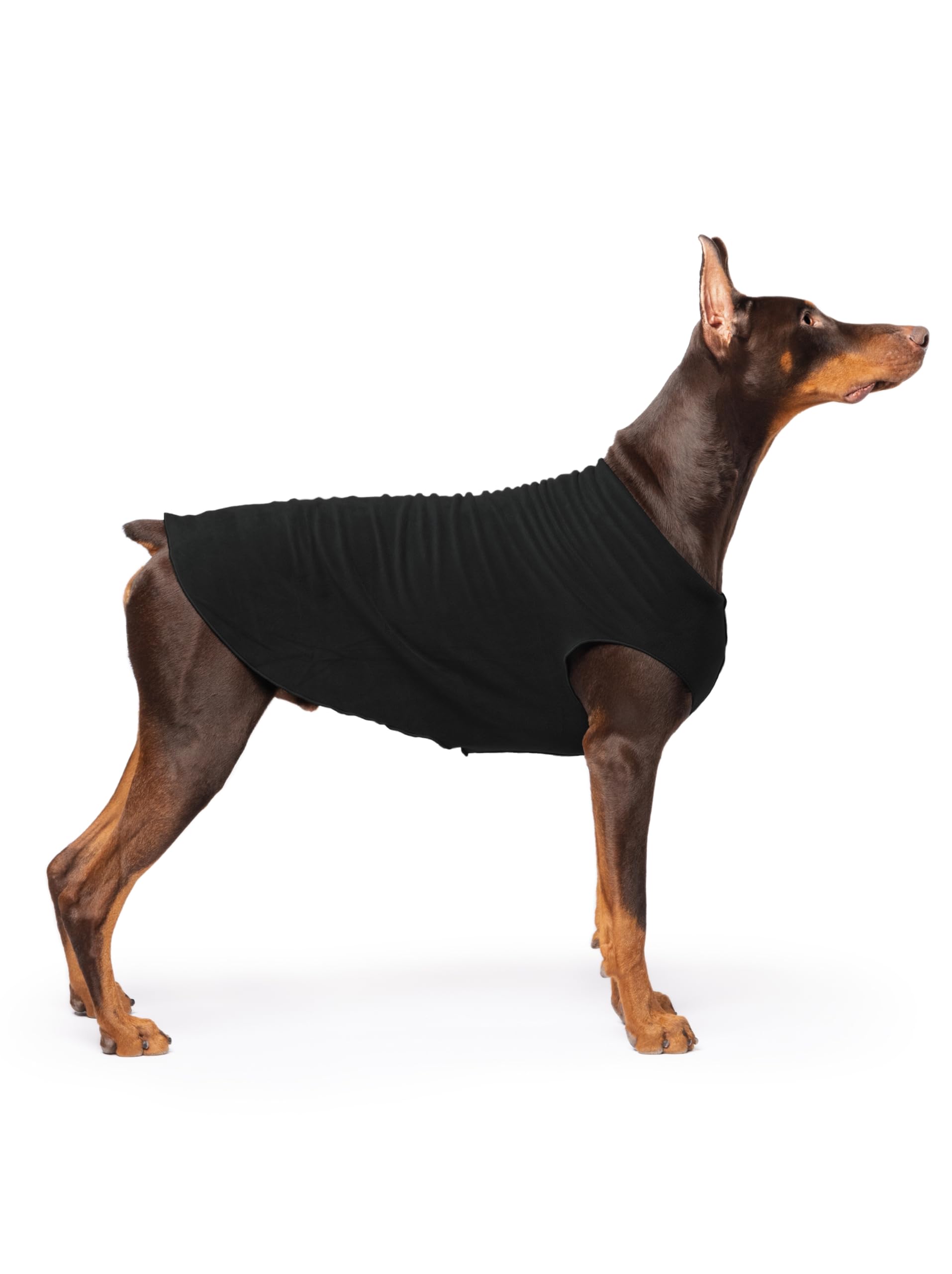 Gold Paw Stretch Fleece Dog Coat, Stretchy Pet Sweater, Machine Washable Pullover For Winter And Fall, Black, 24