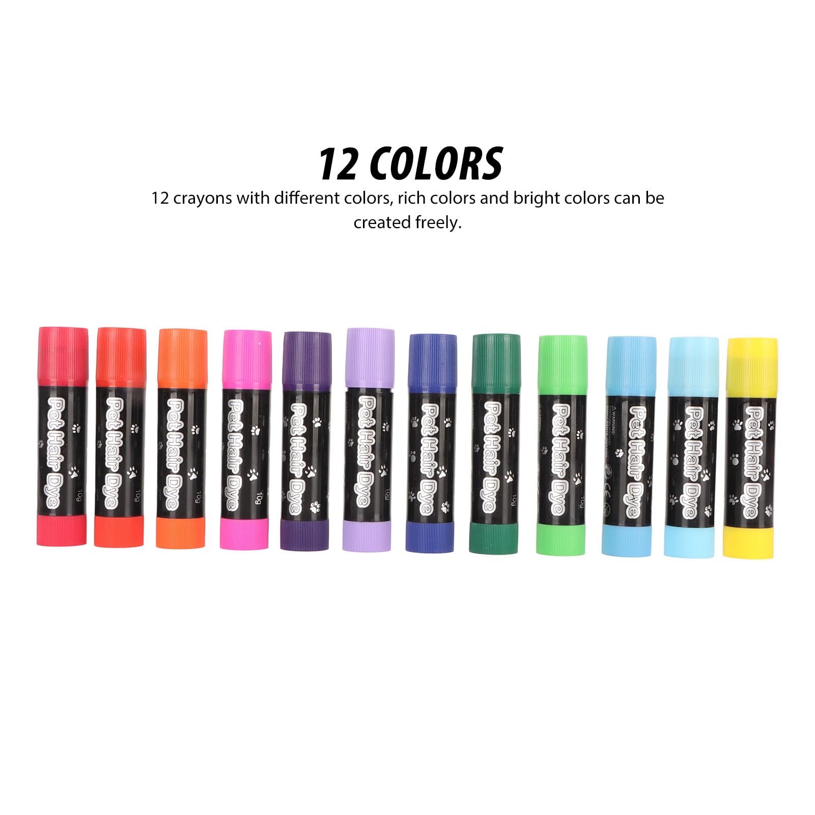 Gloglow 12Pcs Pet Paint Pens, Diy Pet Fur Crayons, Washable Temporary Hair Dye For Dogs Cats, 12 Colors, Safe Materials, Gloglowrt97Be21Ku