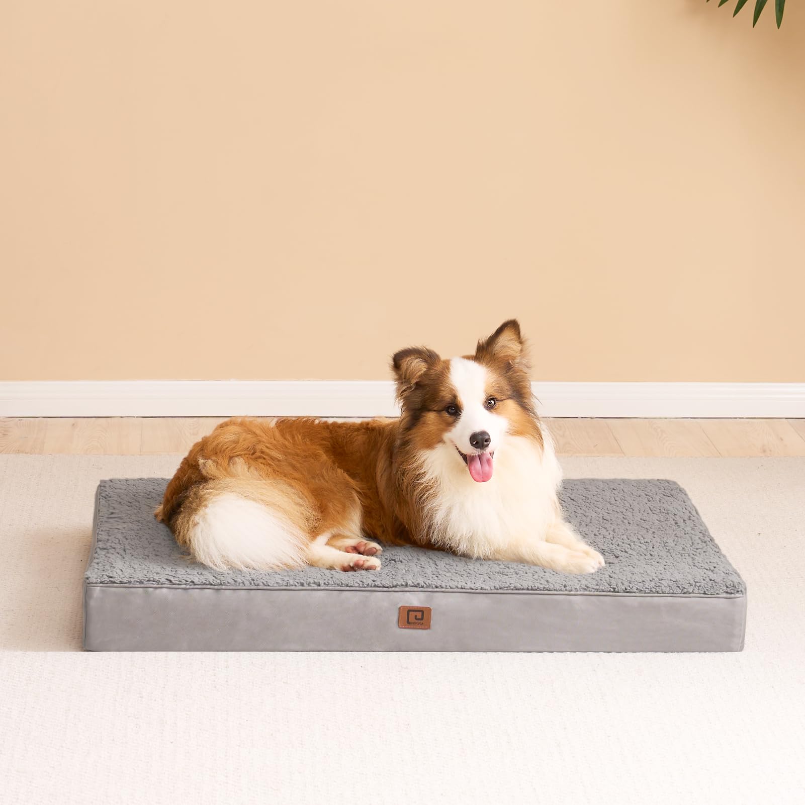 EHEYCIGA Orthopedic Foam Dog Bed, XXL 47x29x3.5, Light Grey - Comfortable Support for Large Dogs