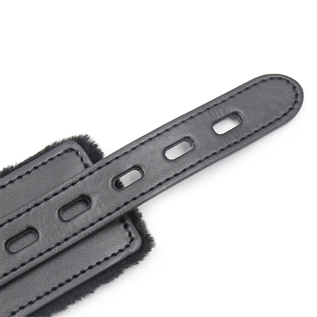 Black Leather Collars Gothic Plush Leather Collars Choker With Chain Detachable Leash Rope Small Pet Collar